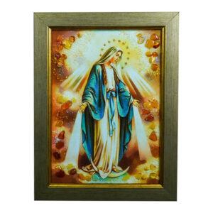 Jantárový obraz – Fatimská Panna Mária (Moderný rám)