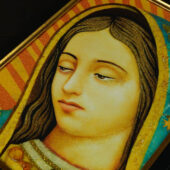 Jantárový obraz Guadalupskej Panny Márie – (A4, Čierny rám) - Image 6