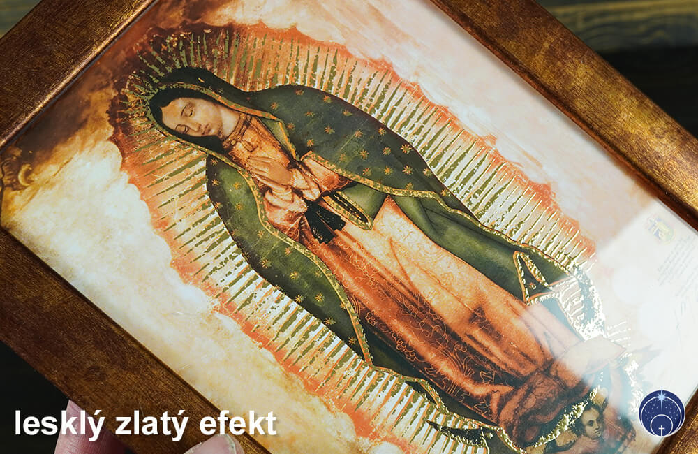 Guadalupska Panny Mária – Špeciálna zláta tlač - A5Format_BronzovyRam_6ZE