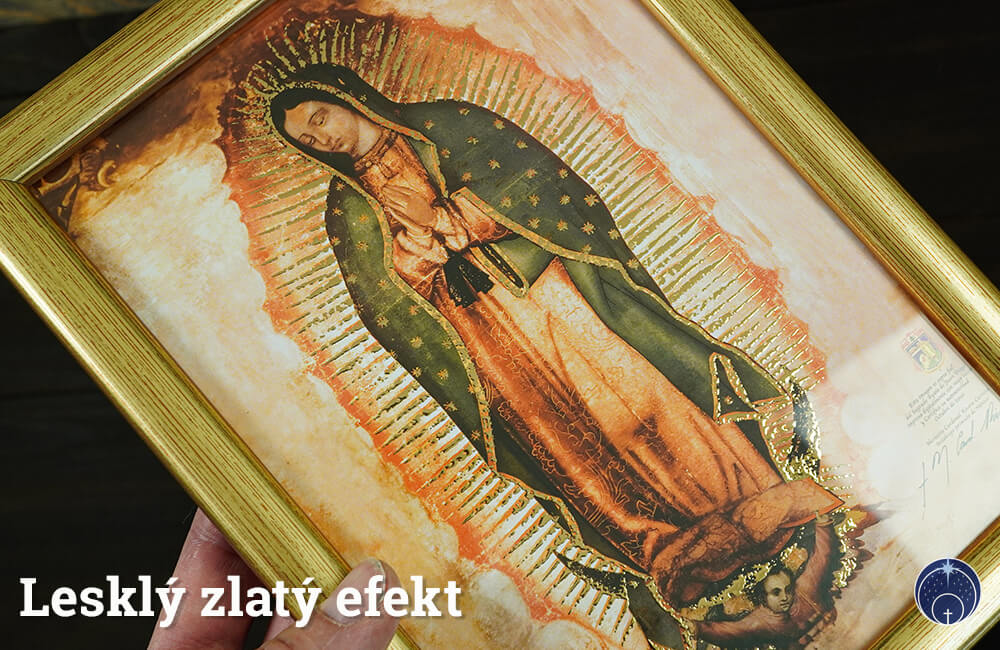 Guadalupska Panny Mária – Špeciálna zláta tlač - A5Format_ZlatyRam_10ZE